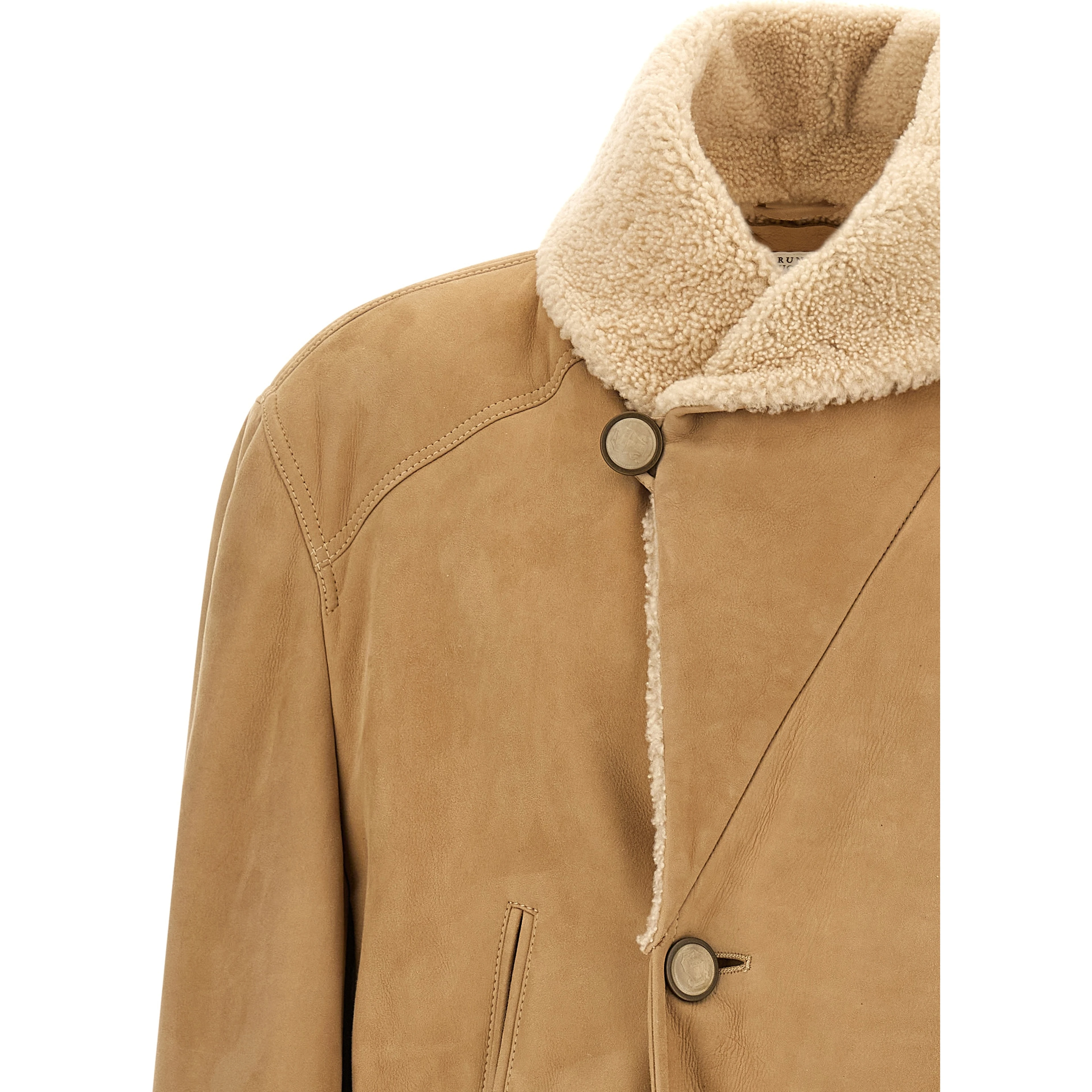 Beige Lamb Leather Leather Jacket