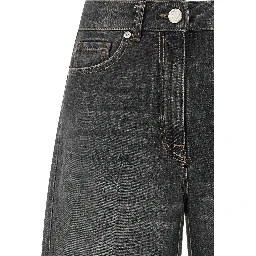 Gray Cotton High-Waisted Jean