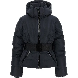 Black Polyester Full-Length Jacket