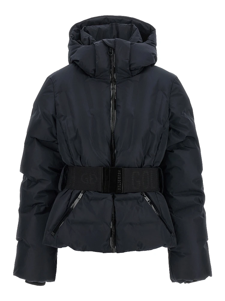 Black Polyester Full-Length Jacket