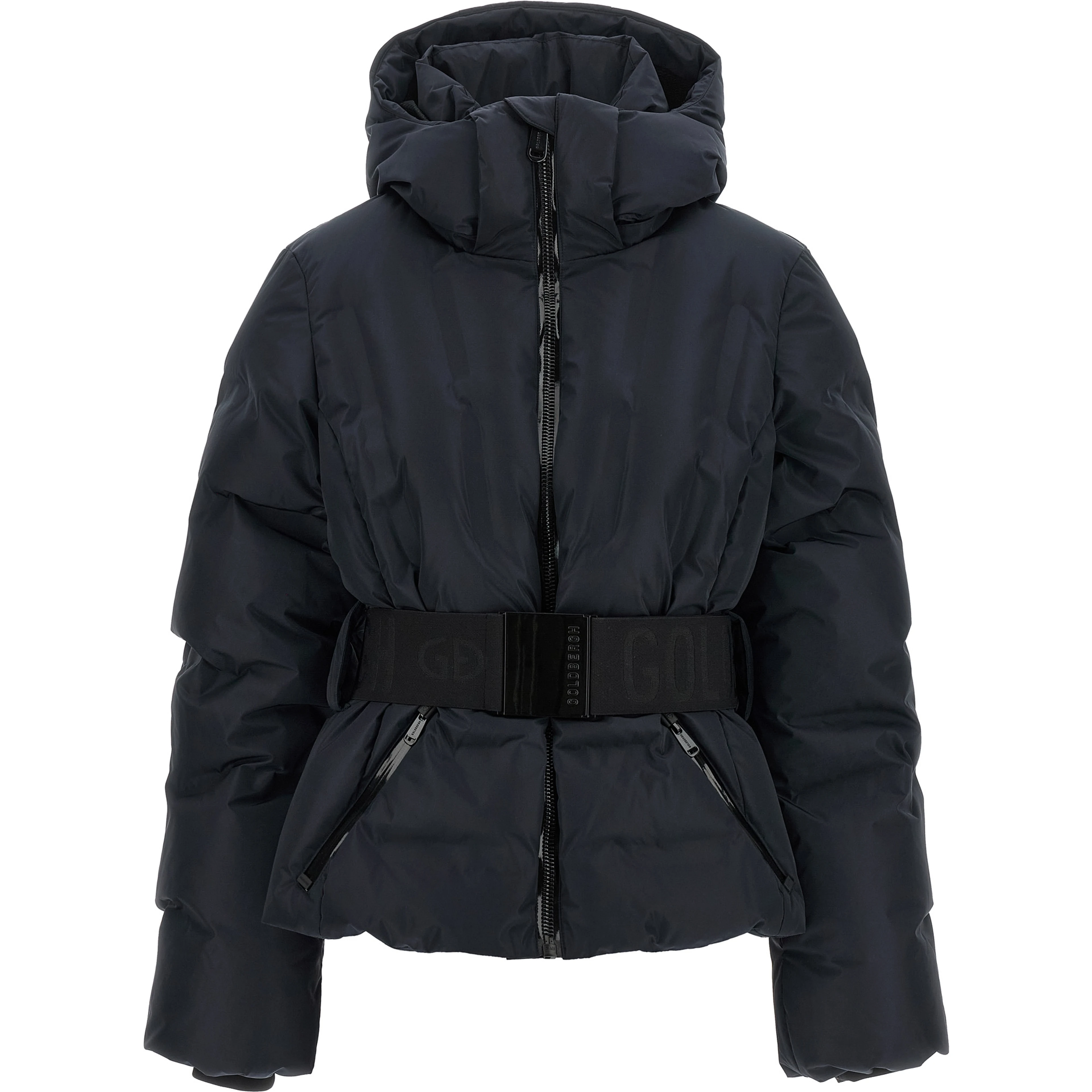 Black Polyester Full-Length Jacket