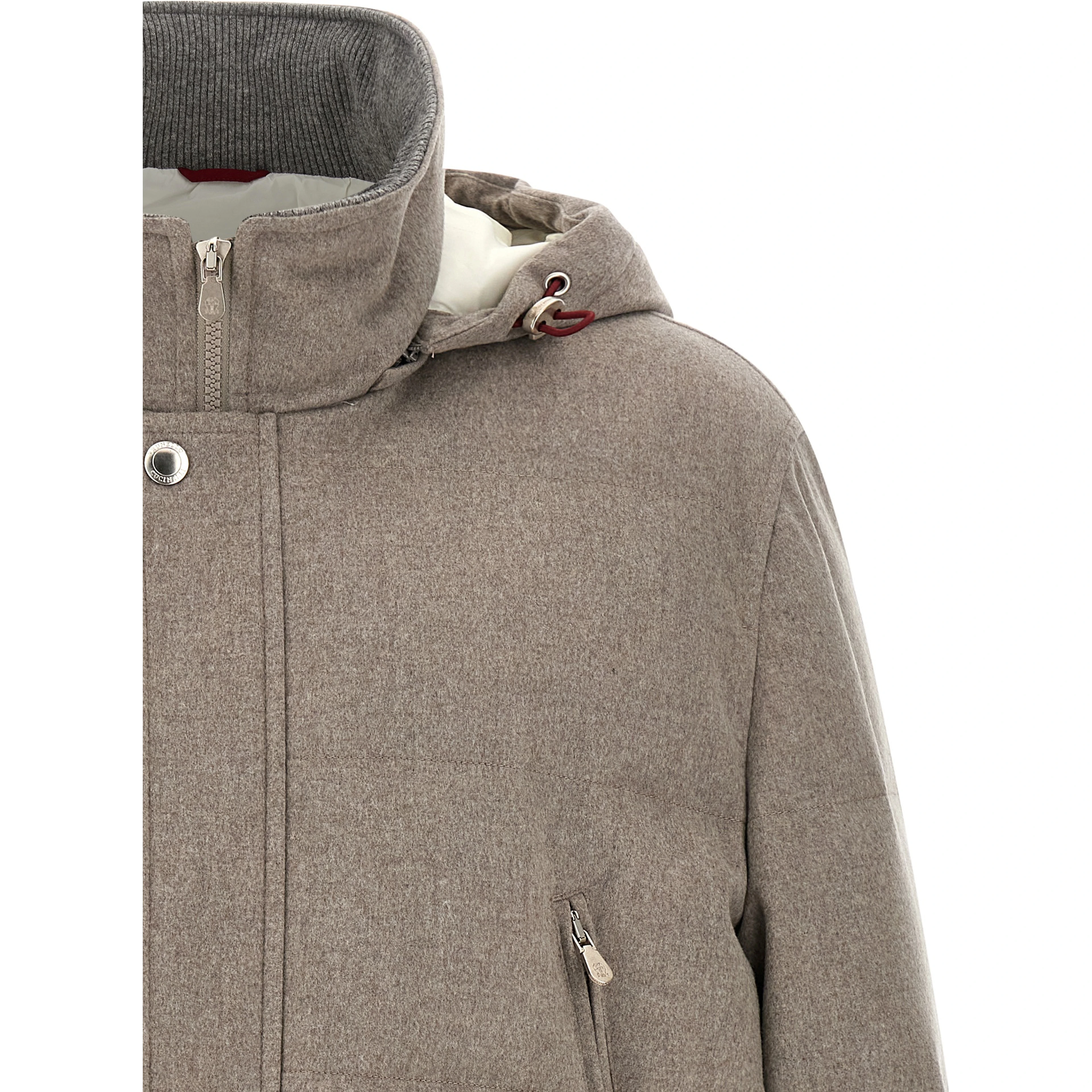 Beige Wool Parka