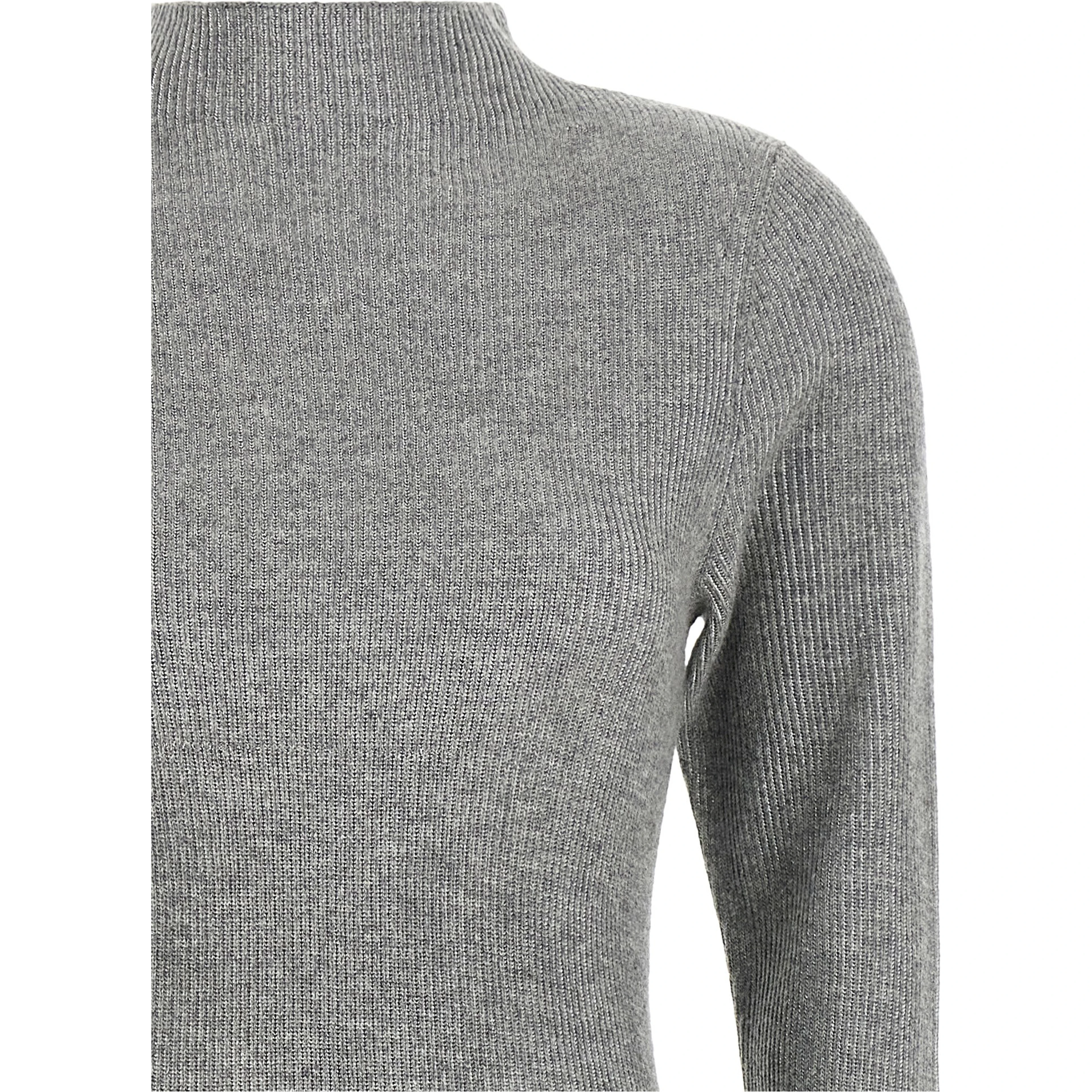 Gray Virgin Wool Midi Dress