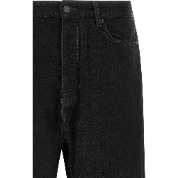 Black Cotton Relaxed Fit Jeans