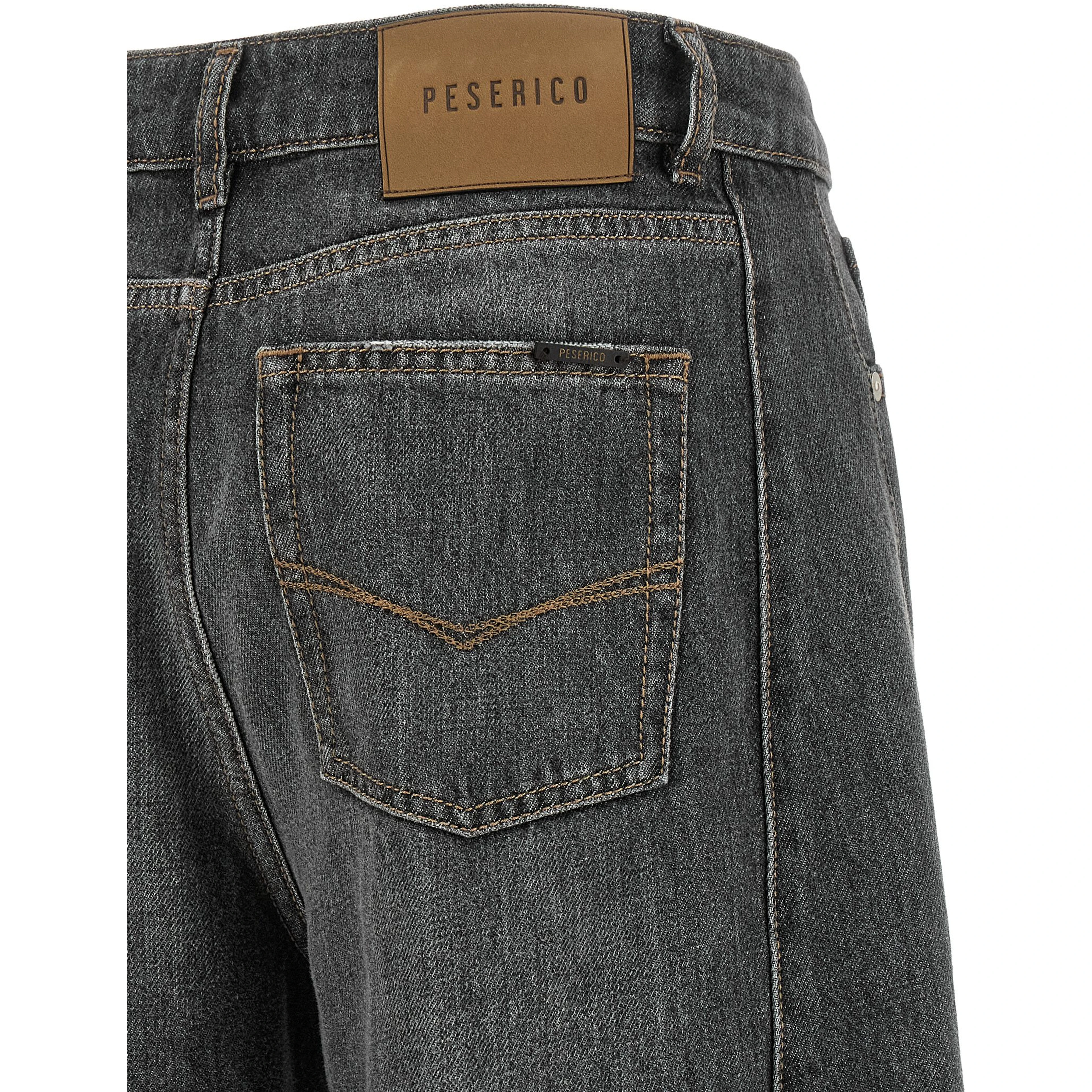 Gray Cotton High-Waisted Jean
