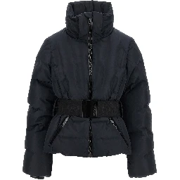 Black Polyester Full-Length Jacket