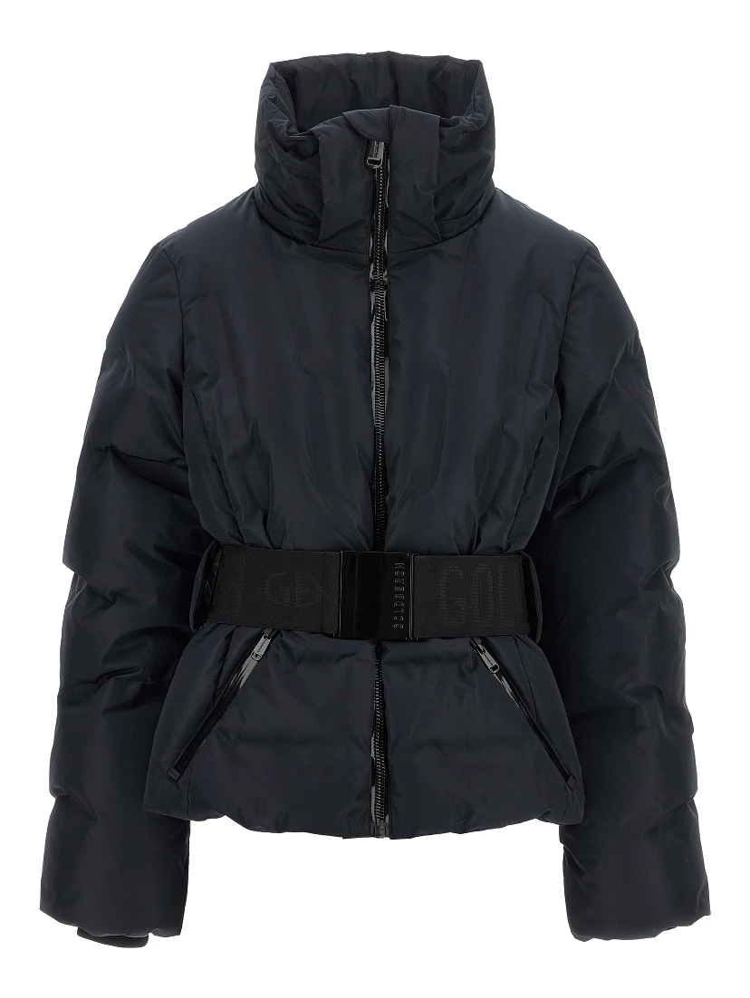 Black Polyester Full-Length Jacket