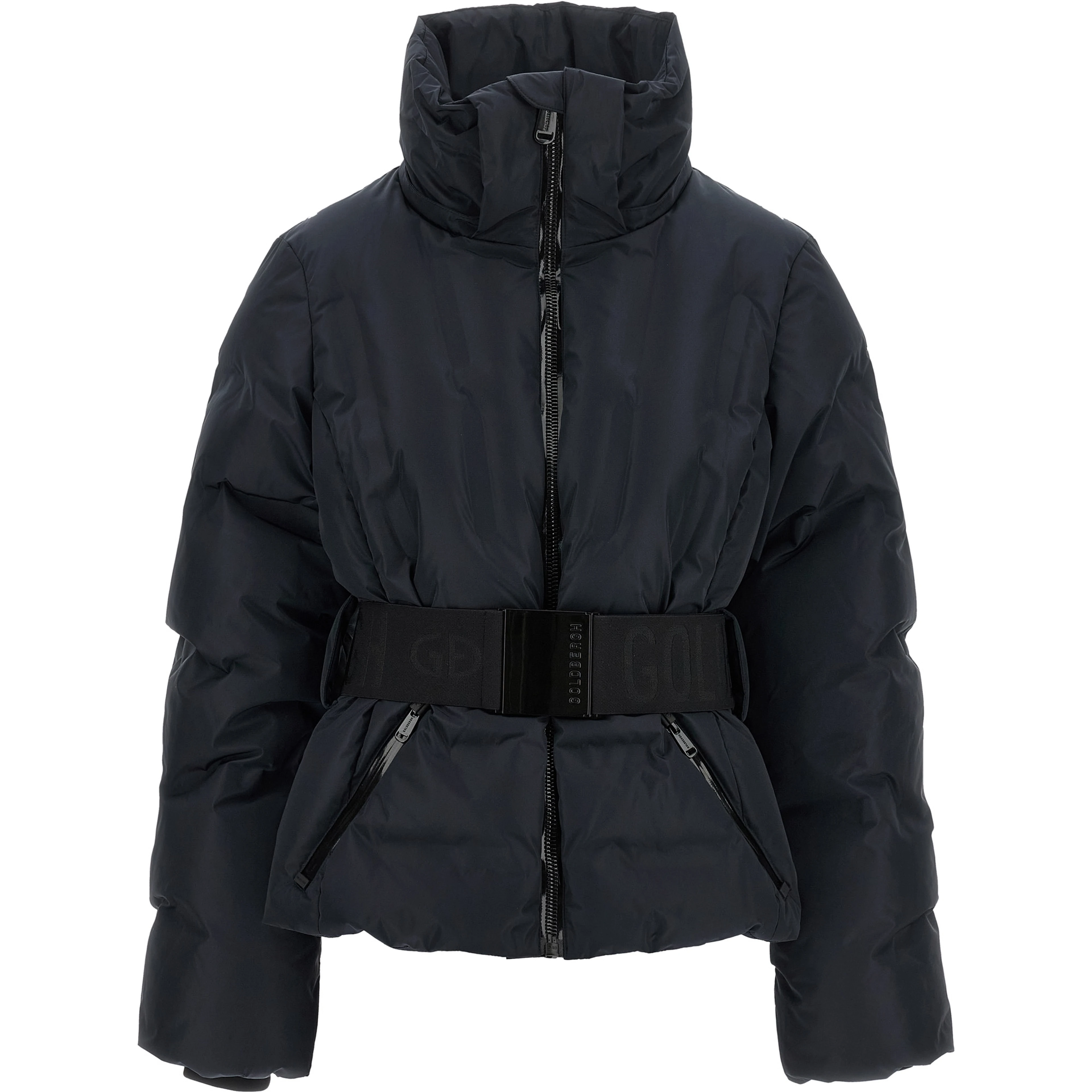 Black Polyester Full-Length Jacket
