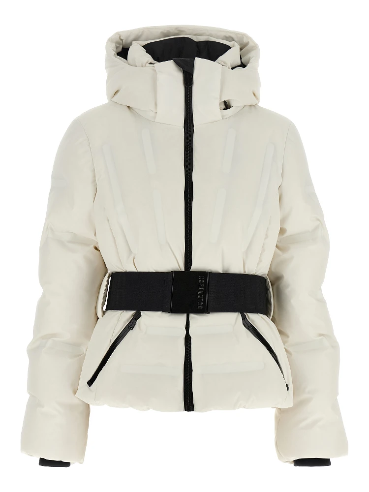 White Polyester Full-Length Jacket
