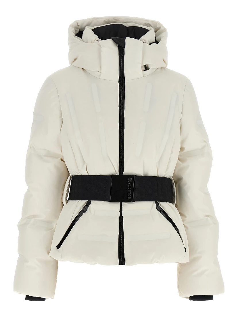 White Polyester Full-Length Jacket