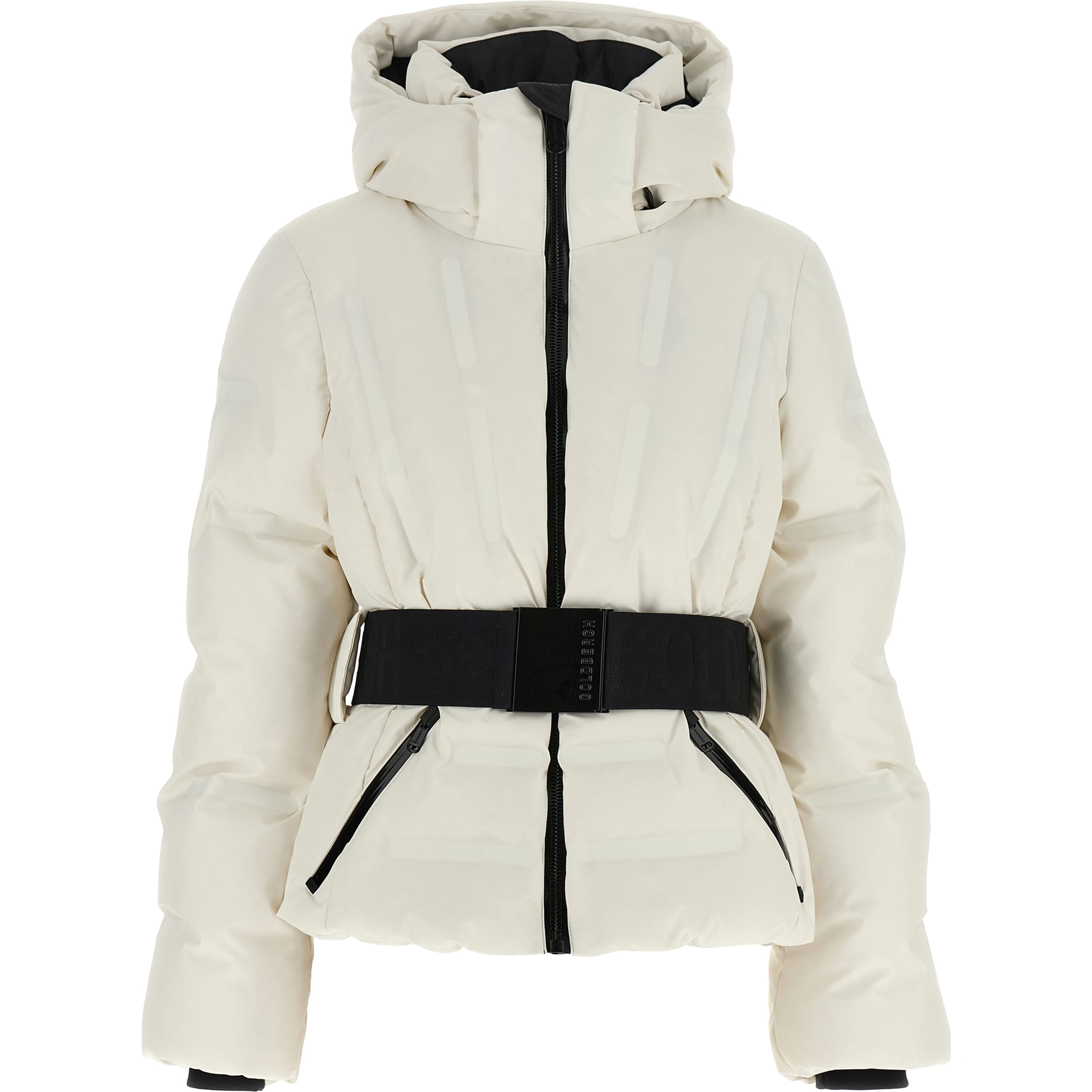 White Polyester Full-Length Jacket