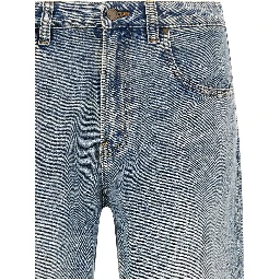Blue Cotton Straight-Leg Jeans