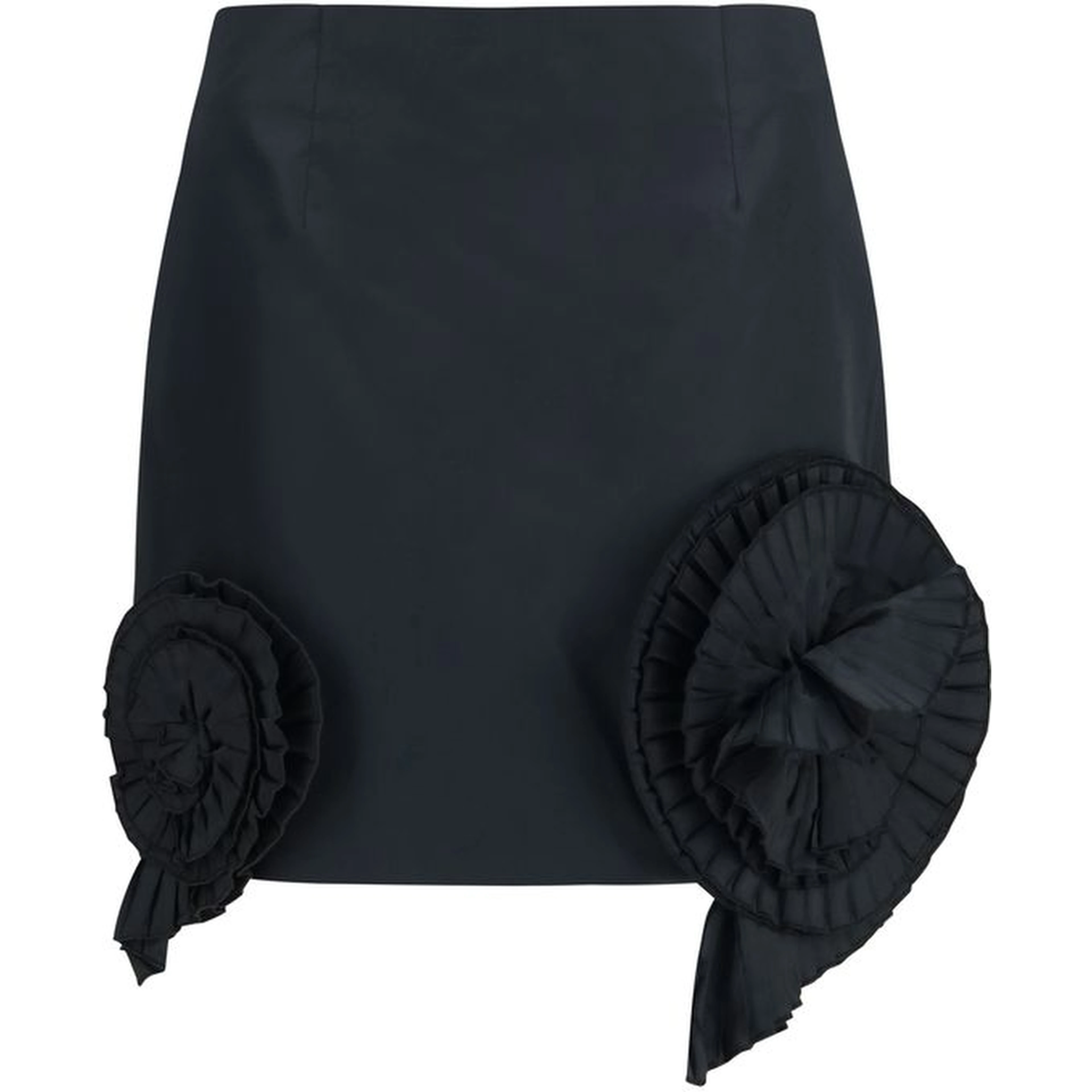 Black Polyester Mini Skirt
