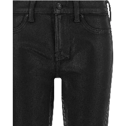 Black Cotton Cropped Jeans