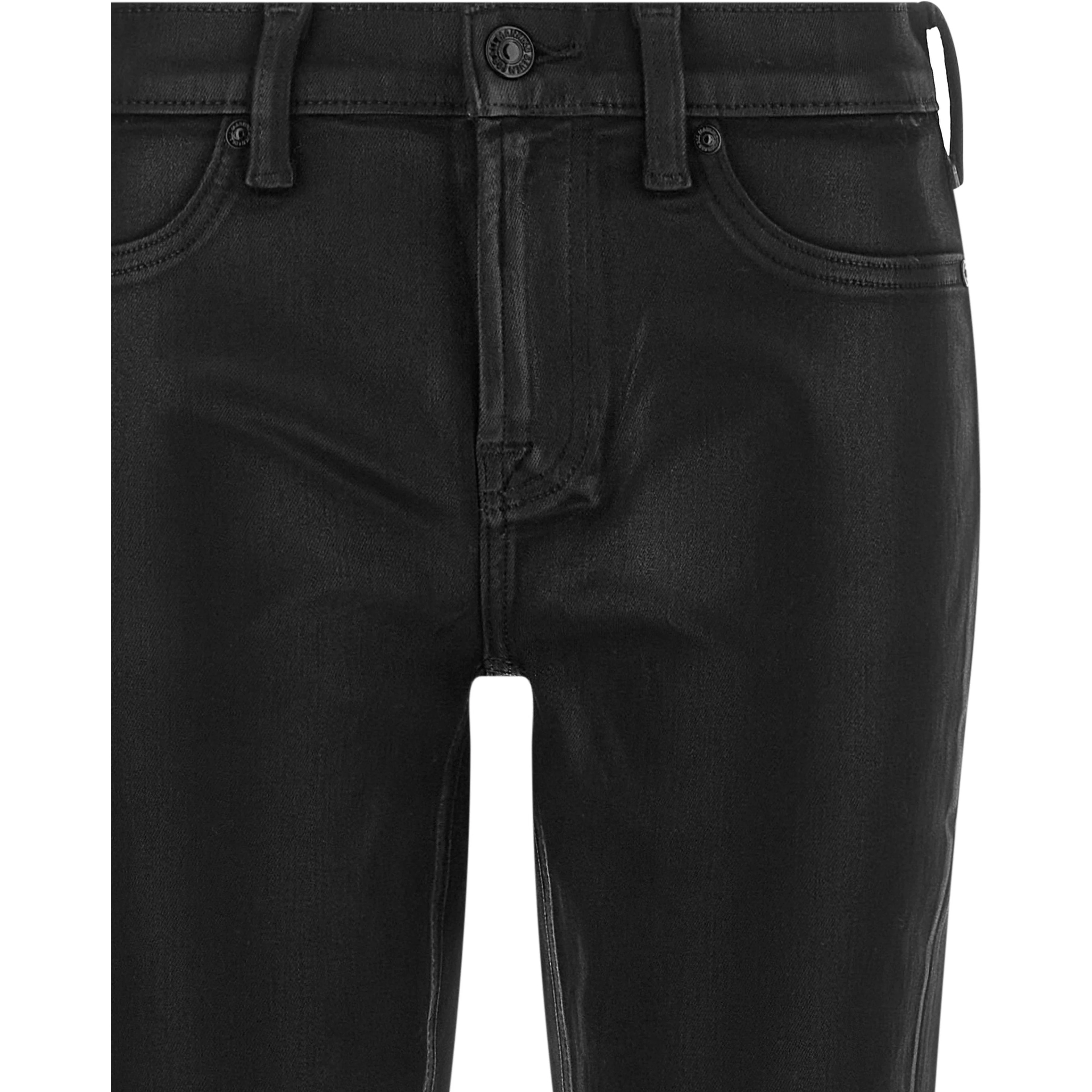 Black Cotton Cropped Jeans