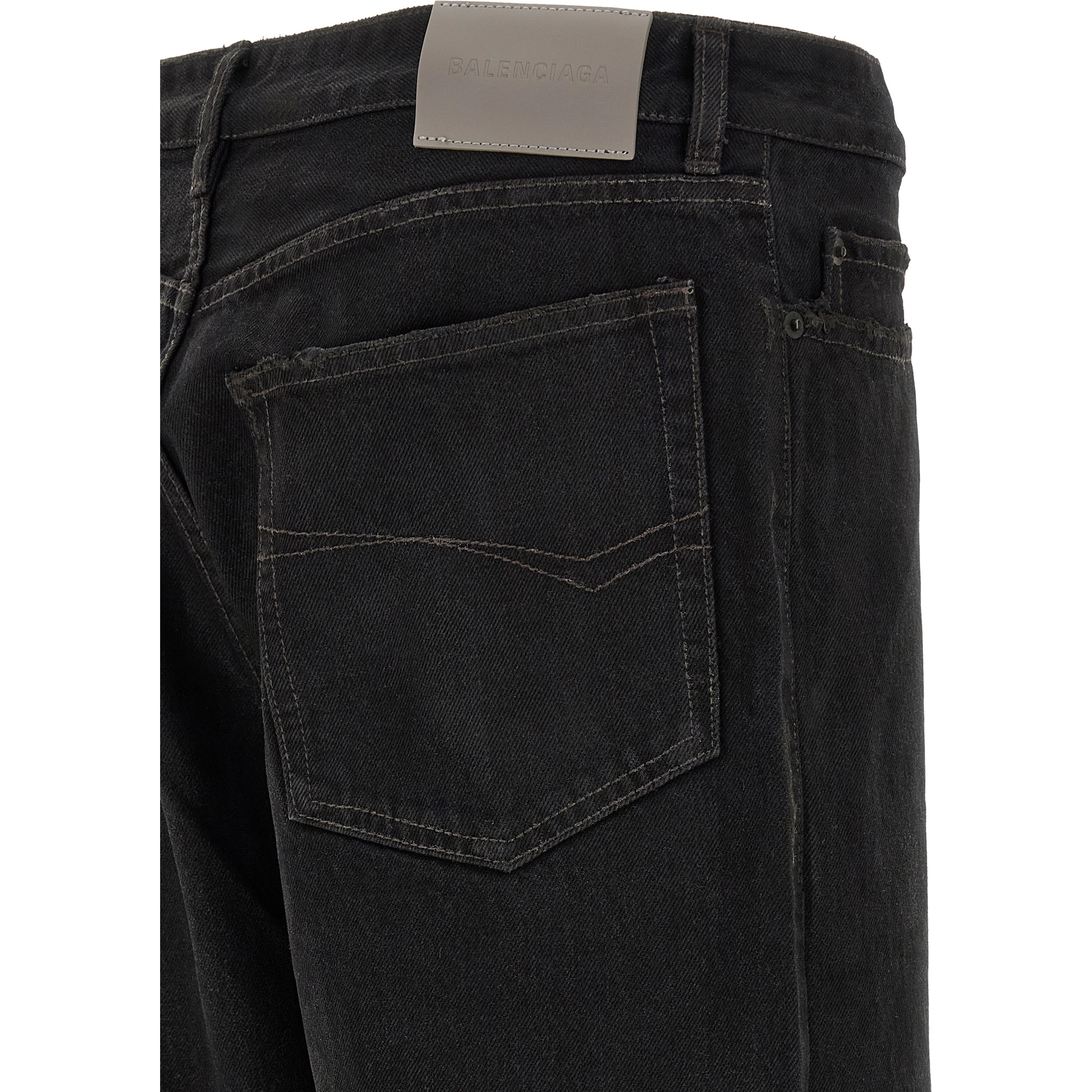 Black Cotton Relaxed Fit Jeans