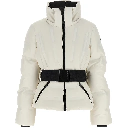 White Polyester Full-Length Jacket
