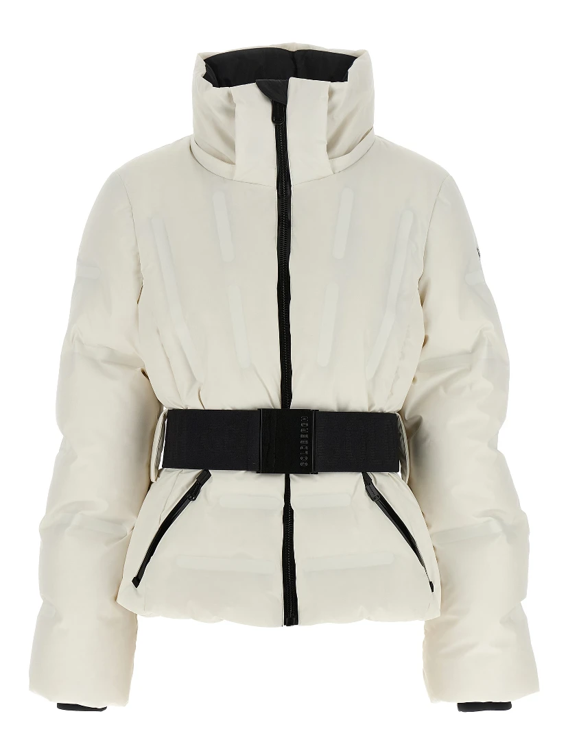 White Polyester Full-Length Jacket