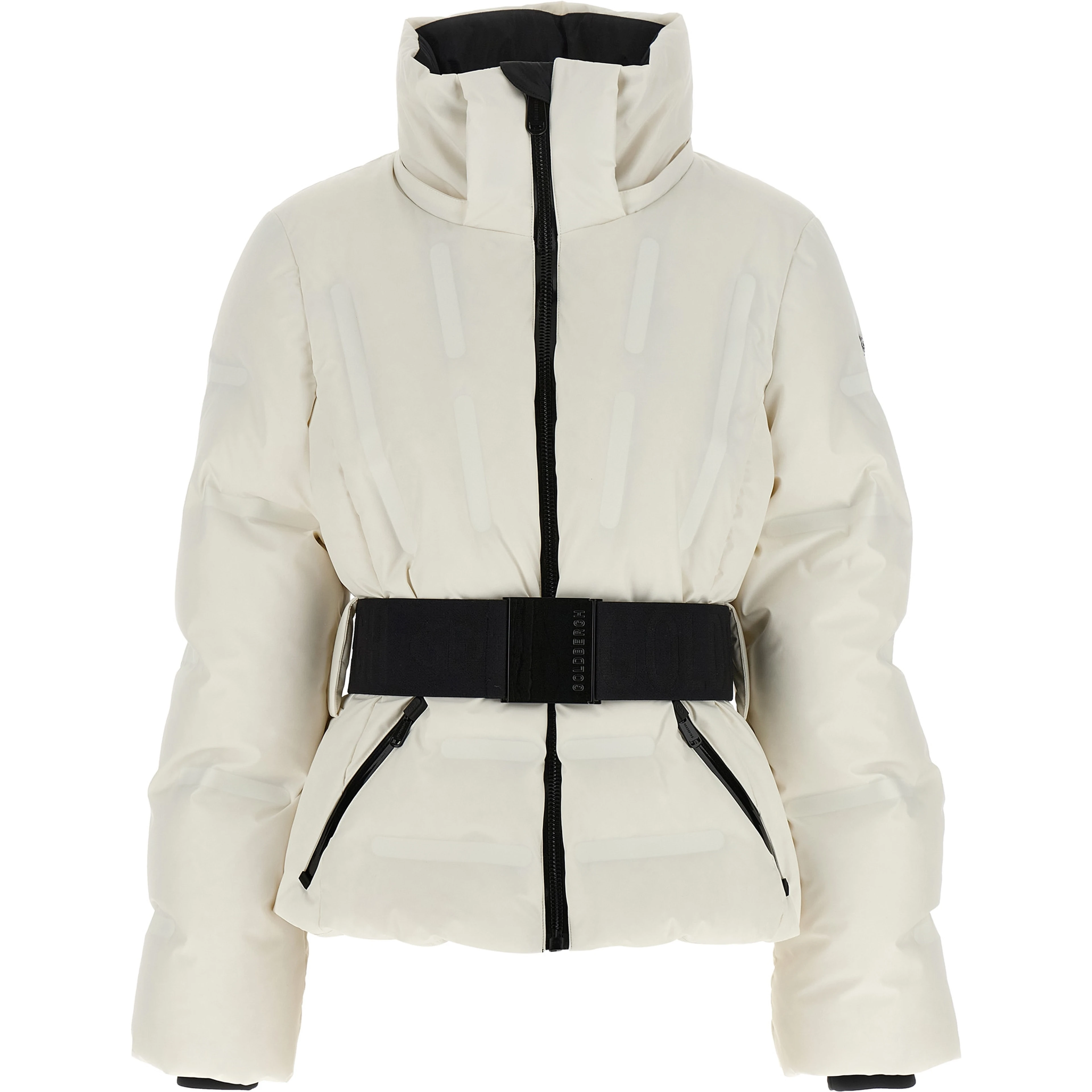 White Polyester Full-Length Jacket