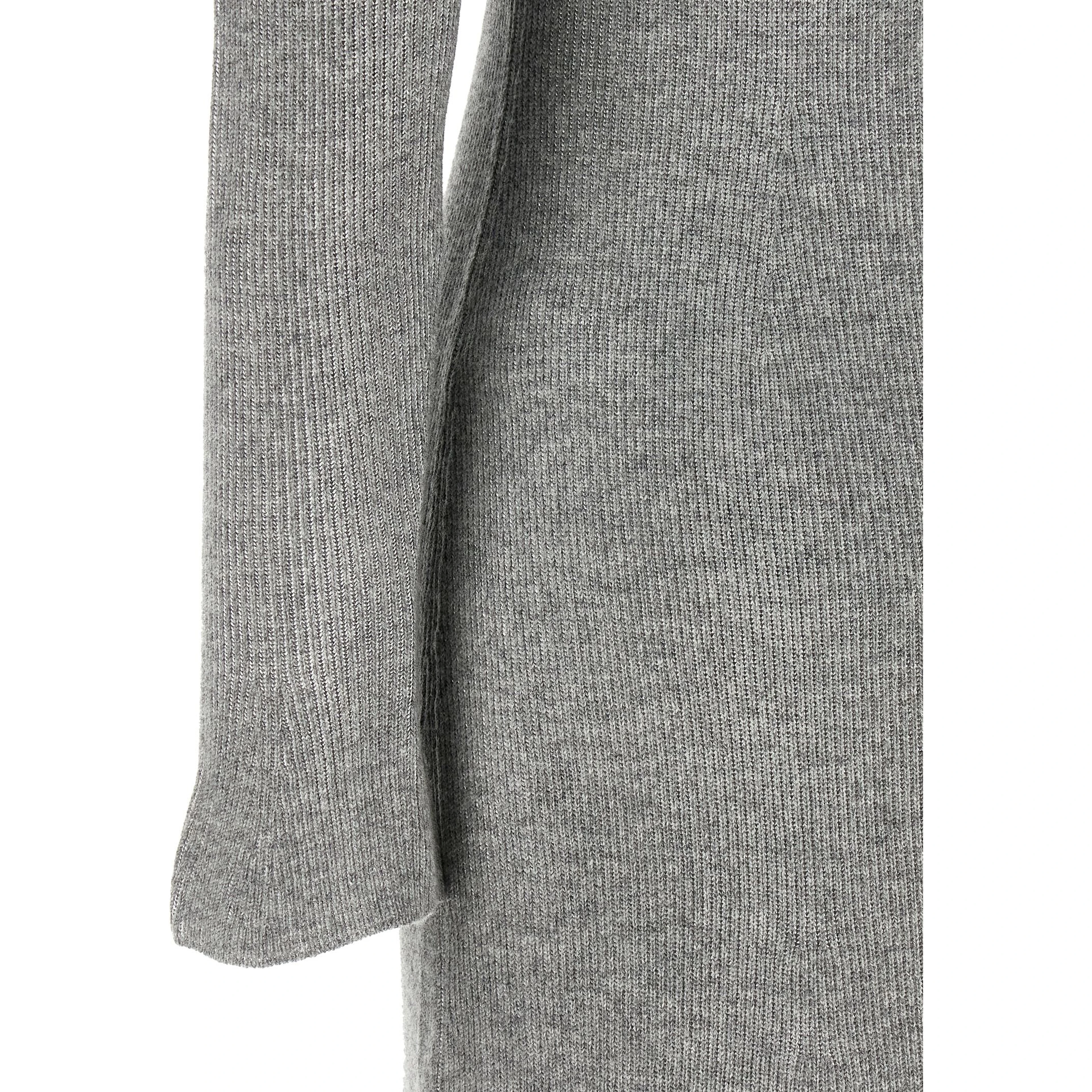Gray Virgin Wool Midi Dress