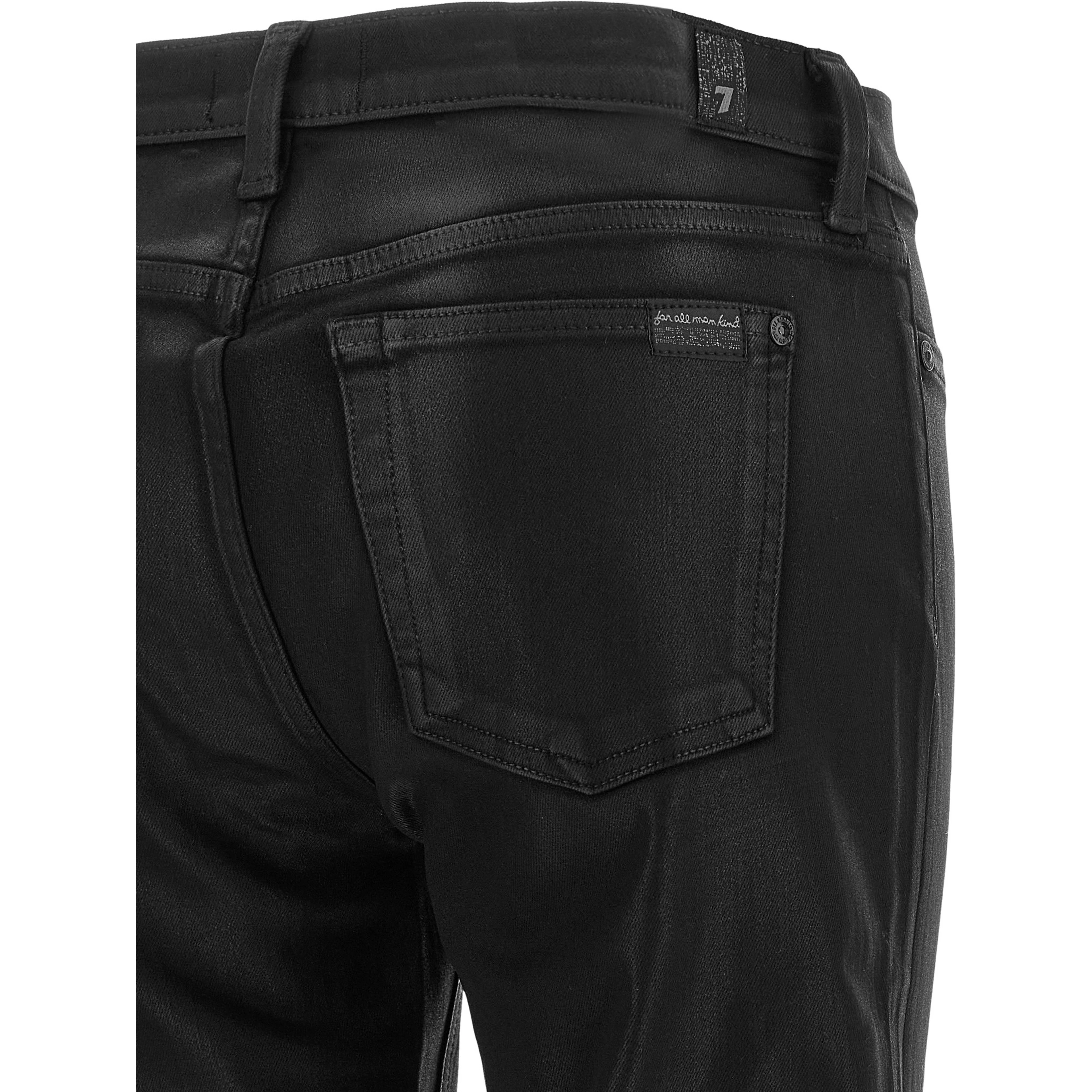 Black Cotton Cropped Jeans