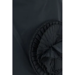 Black Polyester Mini Skirt