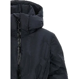 Black Polyester Full-Length Jacket