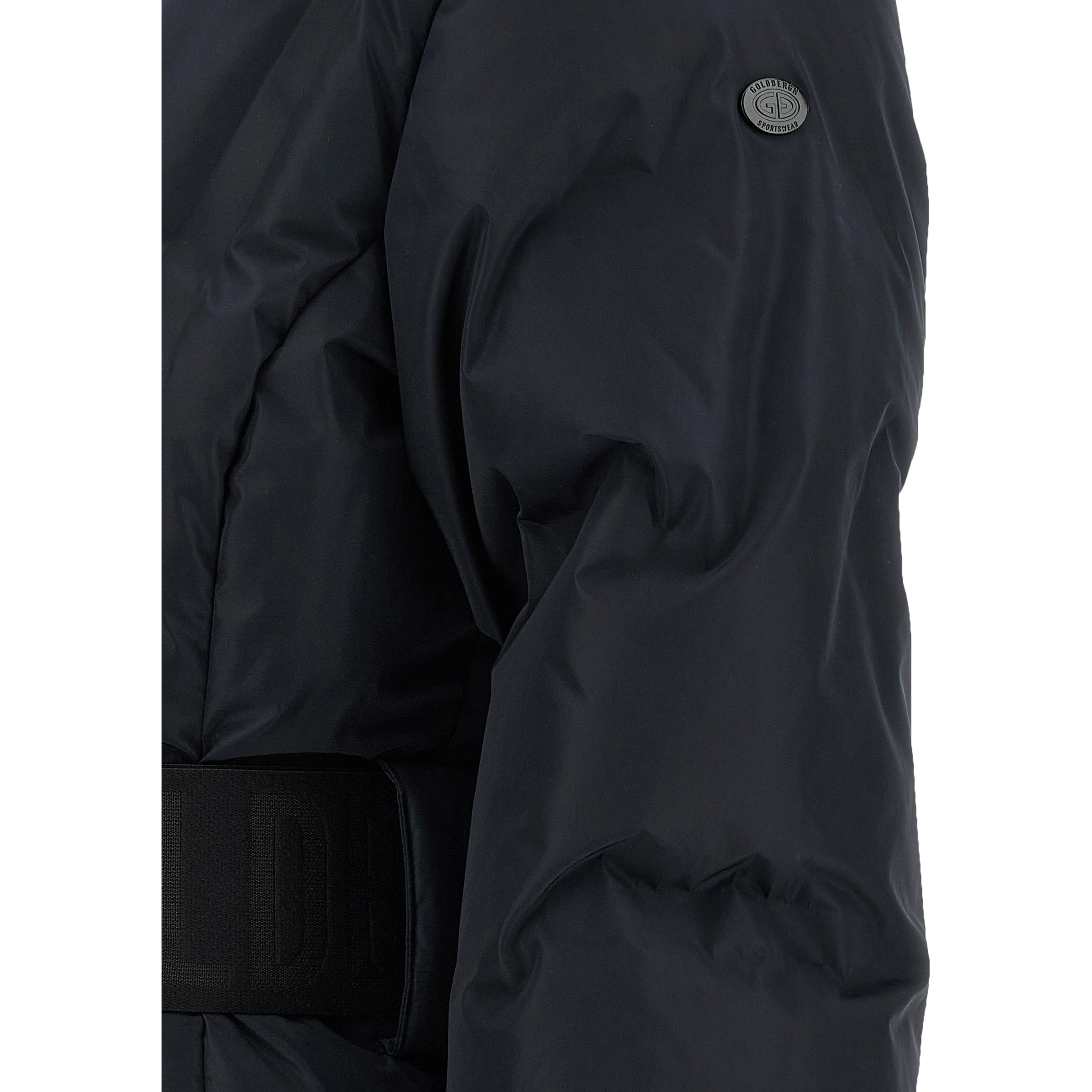 Black Polyester Full-Length Jacket