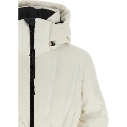 White Polyester Full-Length Jacket