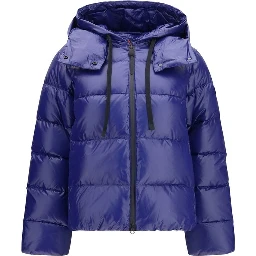 Blue Polyamide Full-Length Jacket