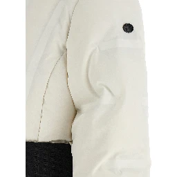 White Polyester Full-Length Jacket