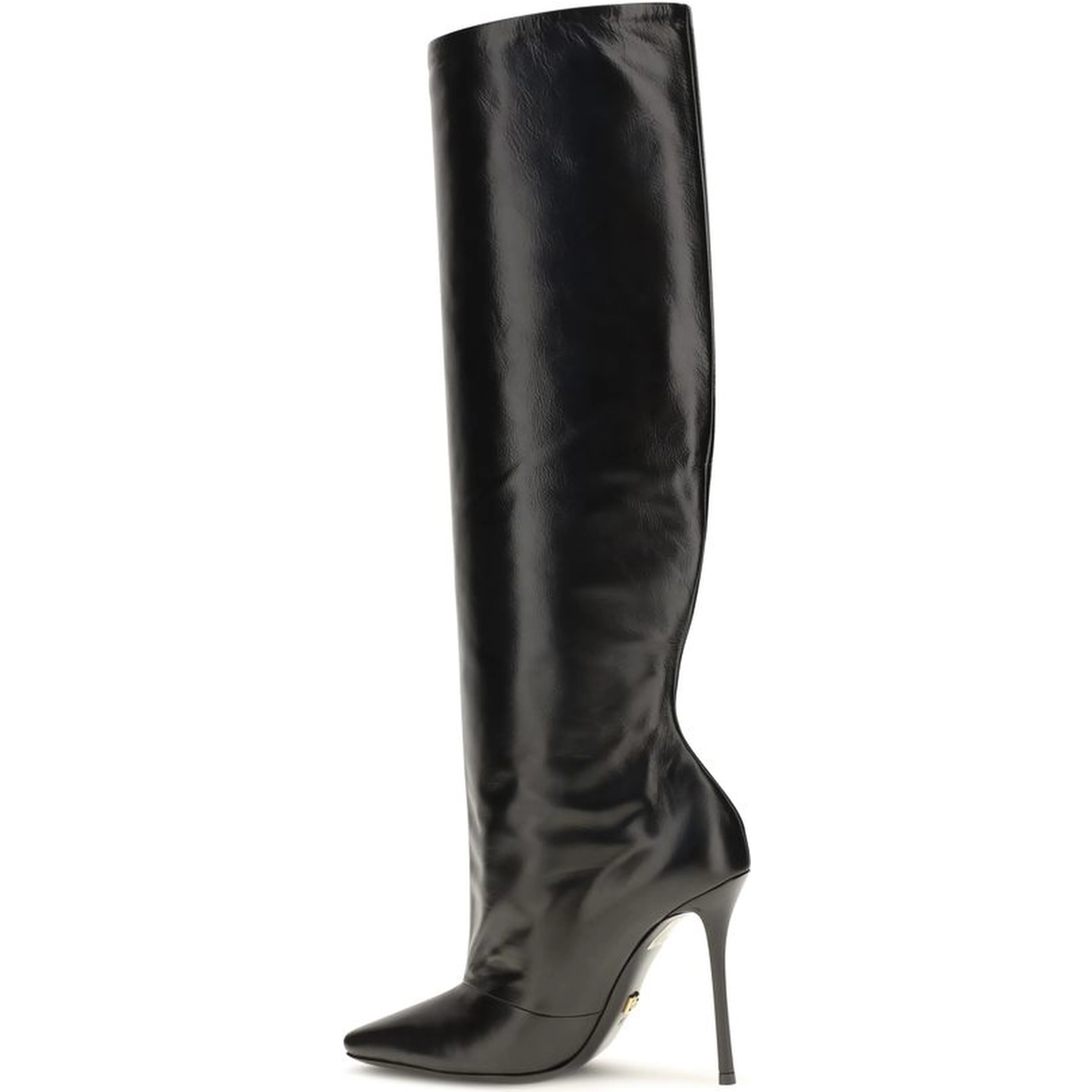 Black Calf Leather Bos Taurus High Heel Boots