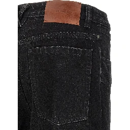 Black Cotton Straight-Leg Jeans