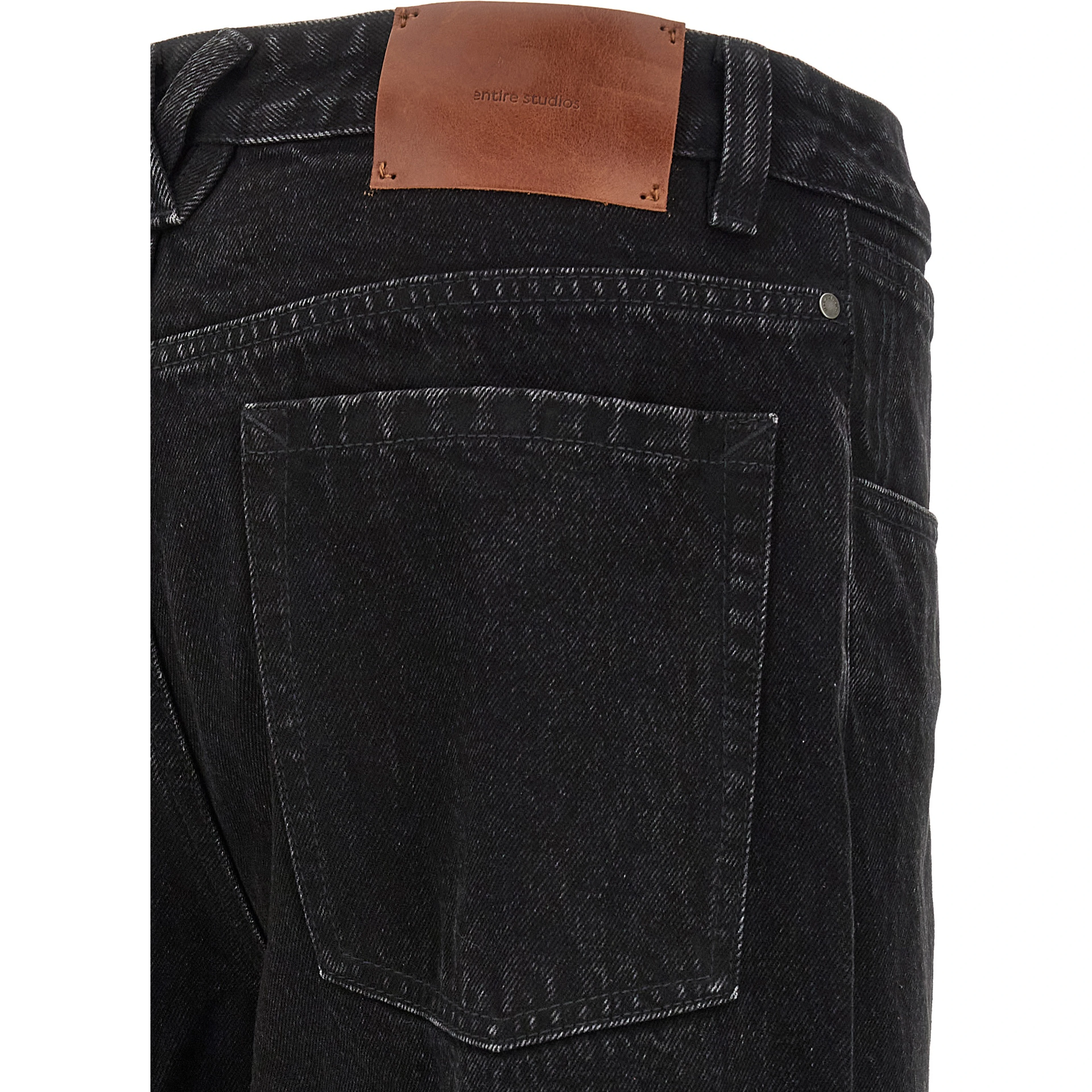 Black Cotton Straight-Leg Jeans