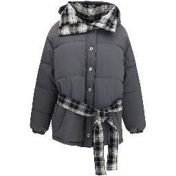 Gray Polyamide Full-Length Jacket