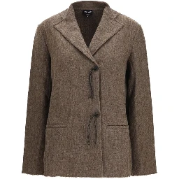 Brown Wool Oves Aries Full-Length Jacket
