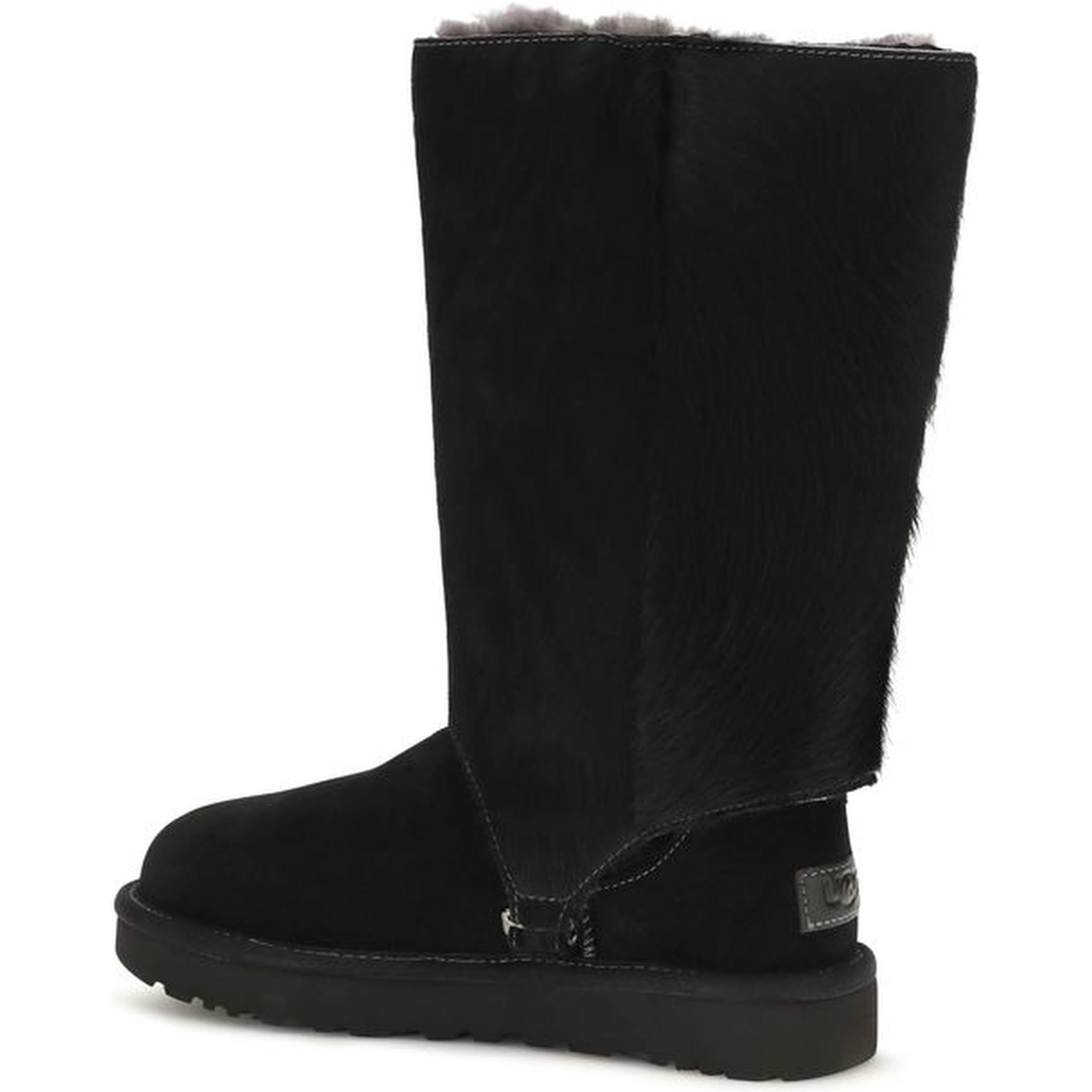 Black Suede Leather Lace-Up Boots