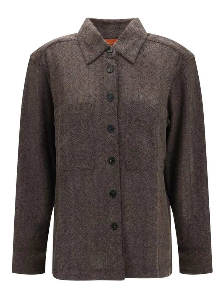 Brown Cashmere Dress Shirt