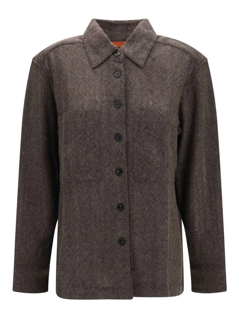 Brown Cashmere Dress Shirt