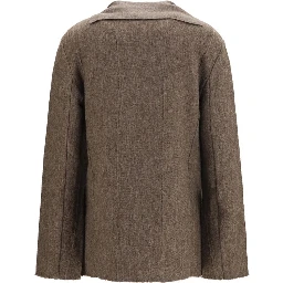 Brown Wool Oves Aries Full-Length Jacket