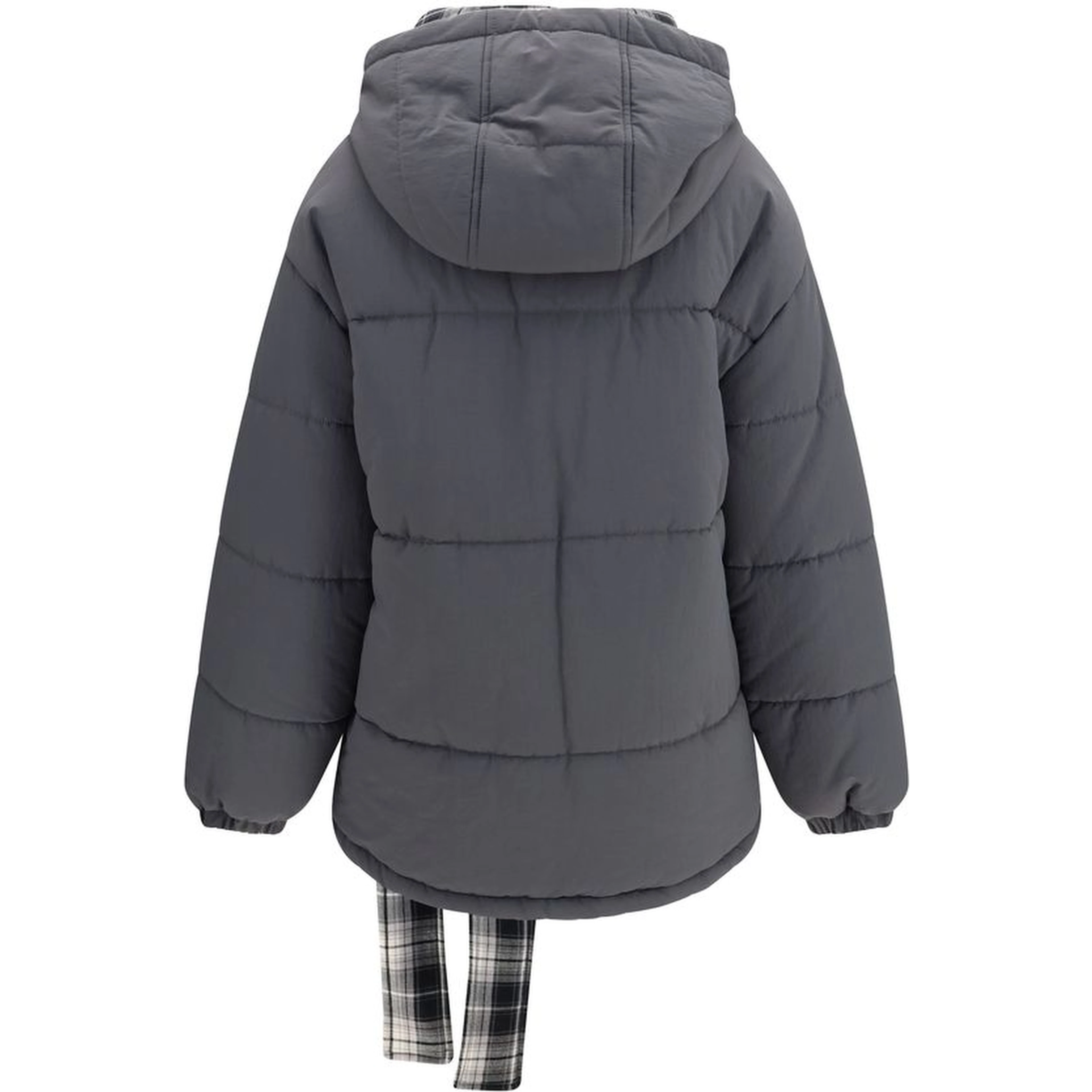 Gray Polyamide Full-Length Jacket