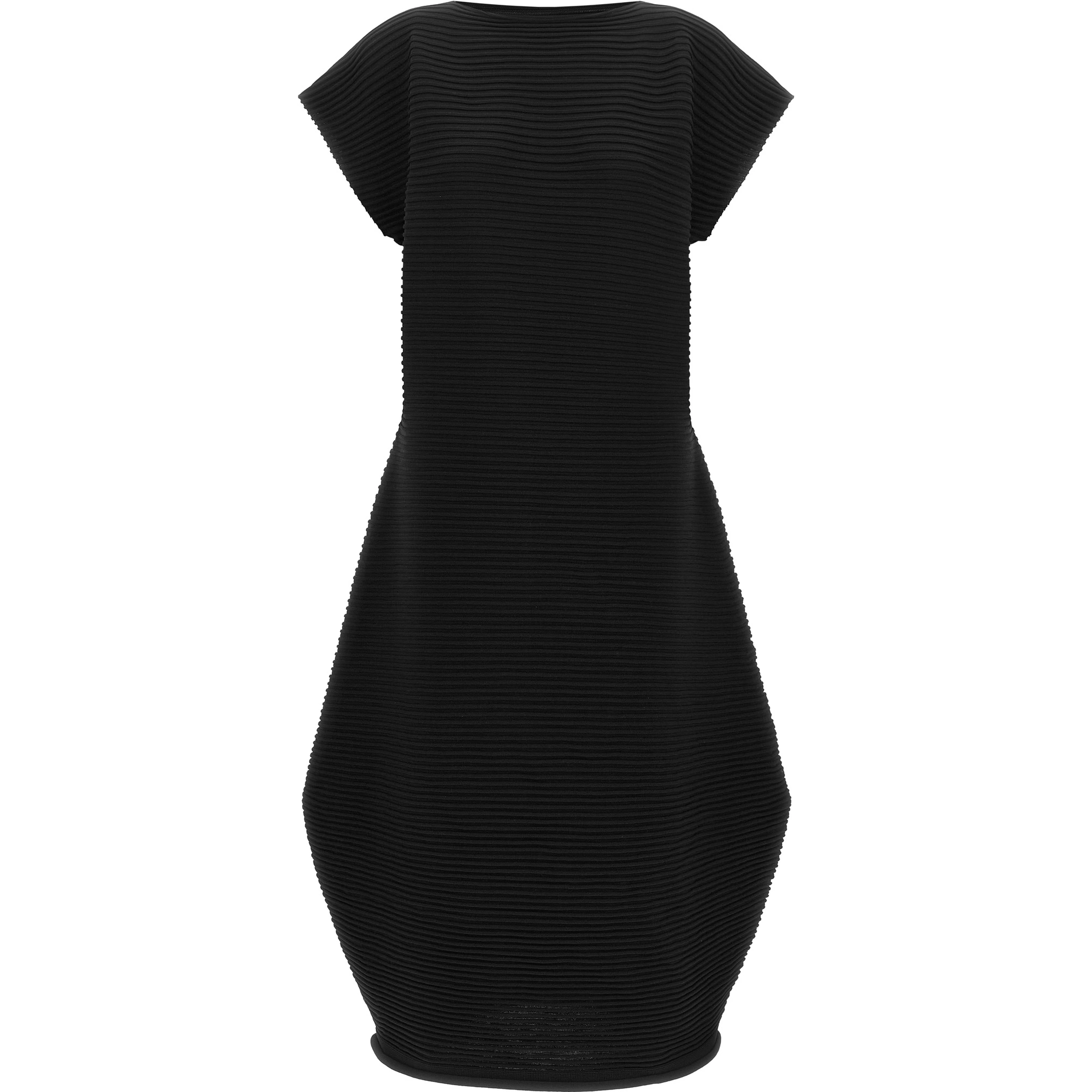 Black Polyester Midi Dress
