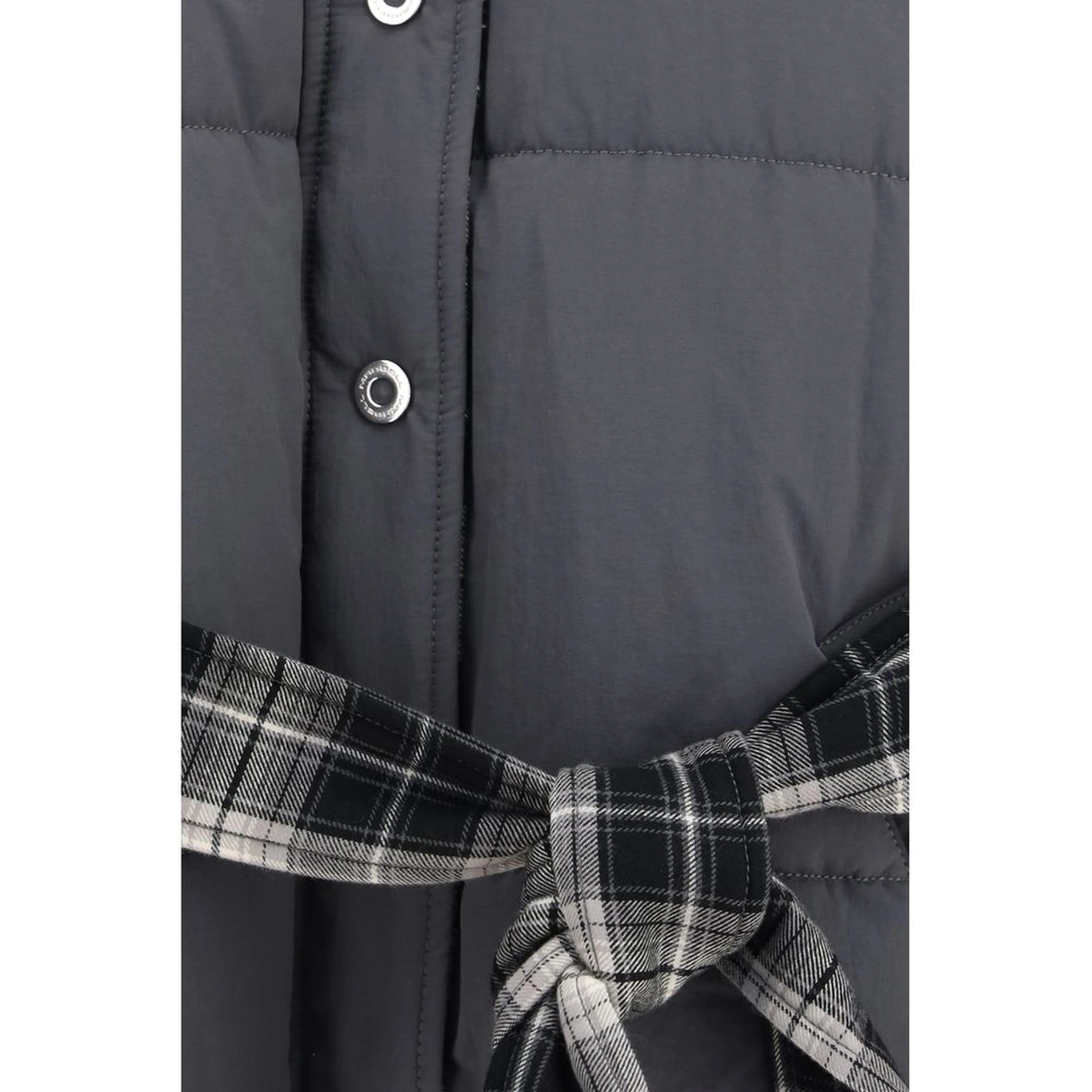 Gray Polyamide Full-Length Jacket