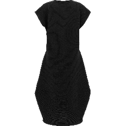 Black Polyester Midi Dress