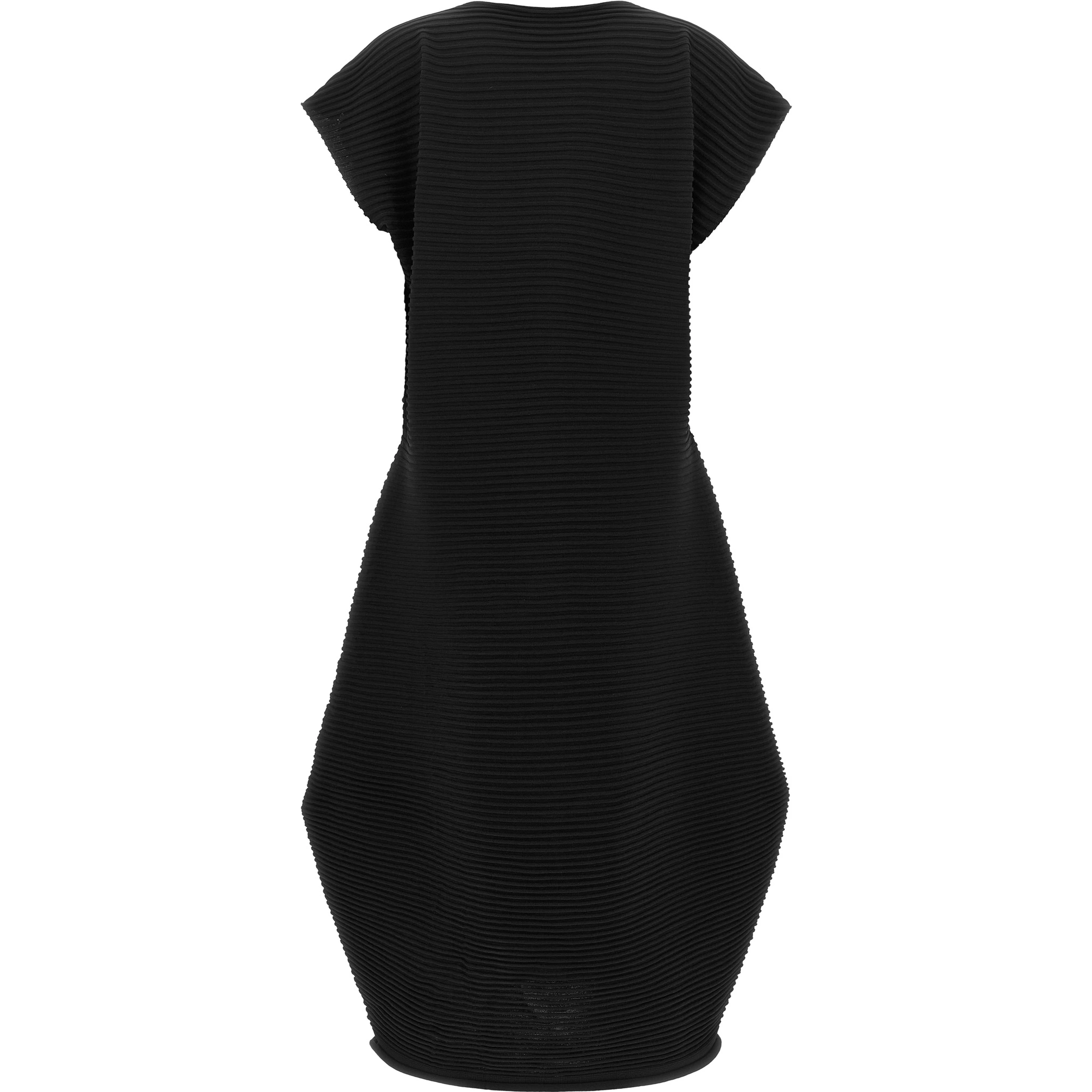 Black Polyester Midi Dress