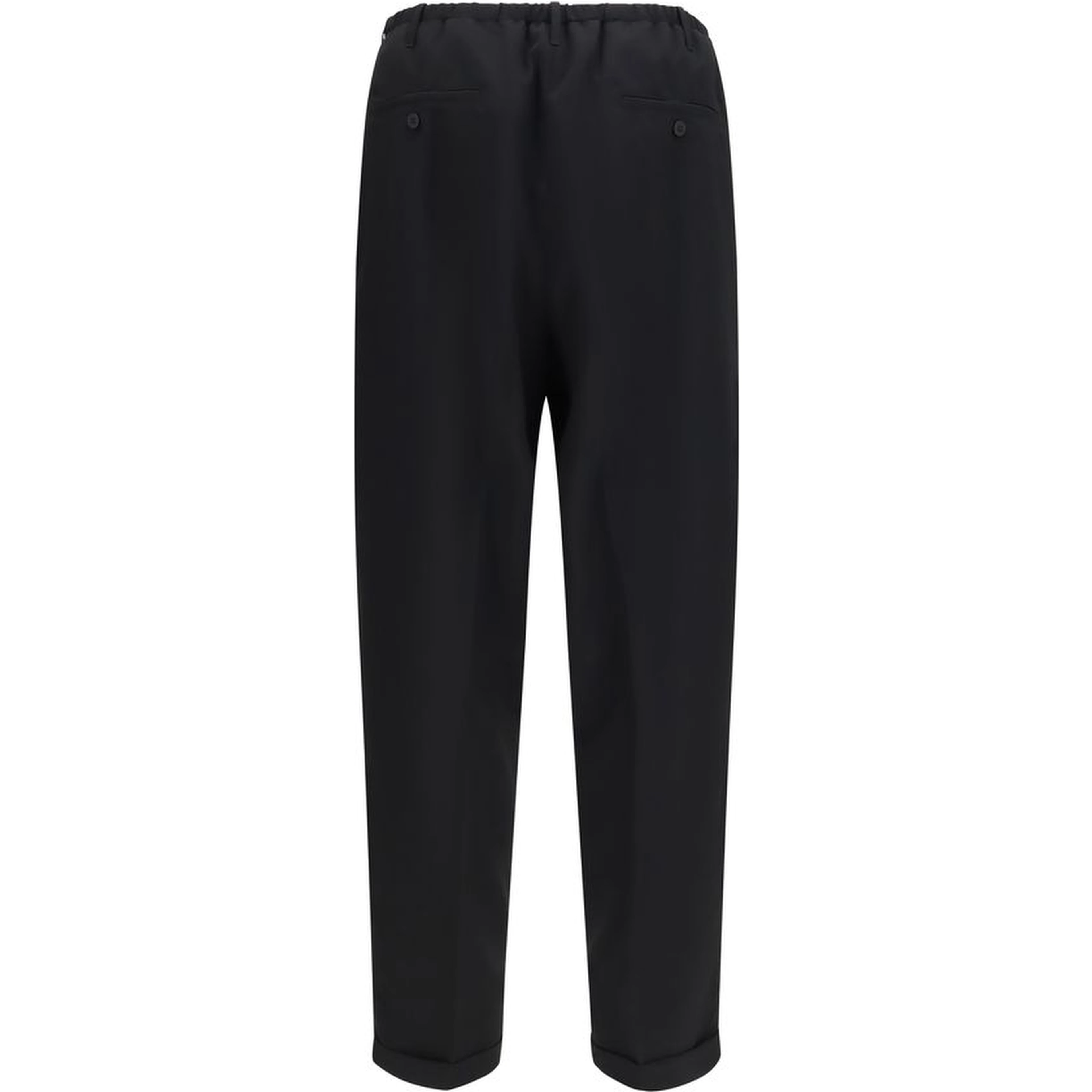 Black Polyester Casual Pants
