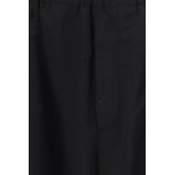 Black Polyester Casual Pants