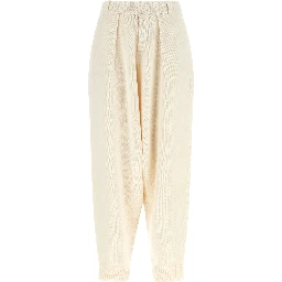 White Wool Casual Pants