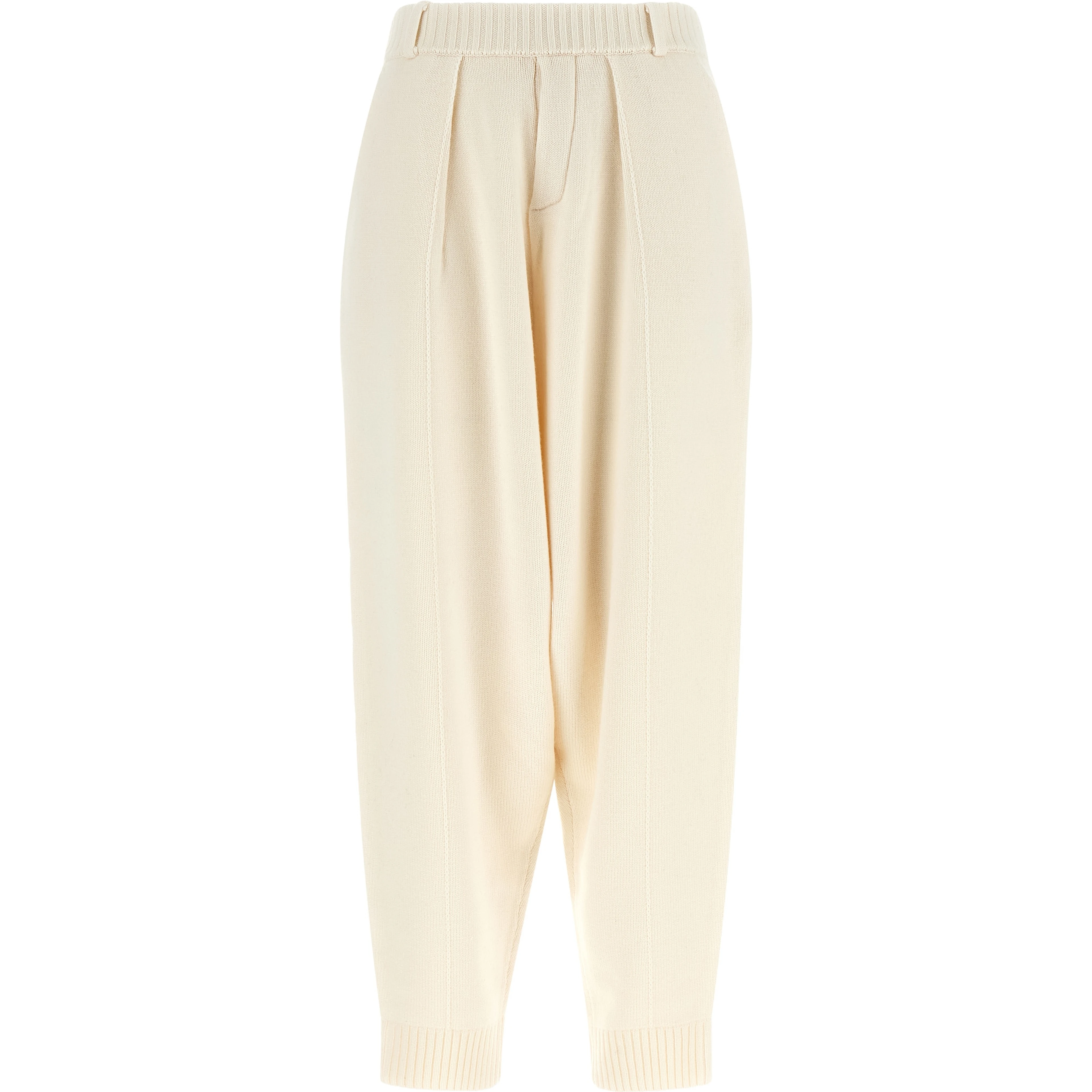 White Wool Casual Pants