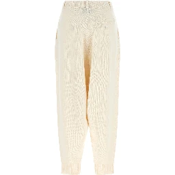 White Wool Casual Pants